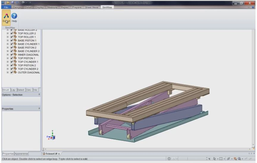 screenshot of SimWise 4D